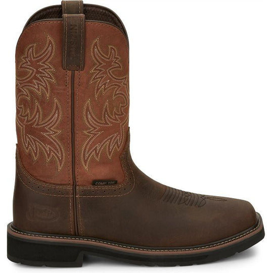 Justin Men's Switch 11" Composite Toe Western Work Boot -Brown- SE4812 8.0 / Medium / Brown - Overlook Boots