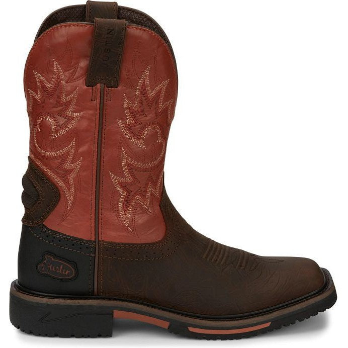 Justin Men's Joist 11" Waterproof Western Work Boot -Brown- SE4944 8 / Medium / Brown - Overlook Boots