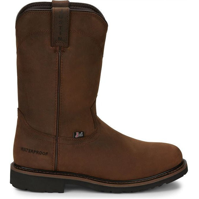 Justin Men's Drywall 10" Waterproof Western Work Boot -Brown- SE4960 8 / Medium / Brown - Overlook Boots