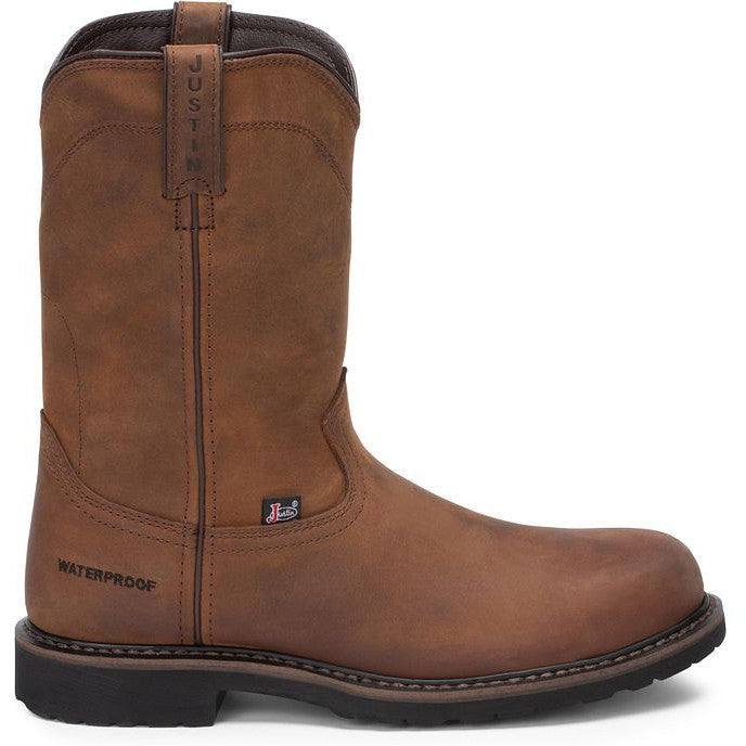 Justin Men's Drywall 10" Steel Toe WP Western Work Boot -Brown- SE4961 8 / Medium / Brown - Overlook Boots