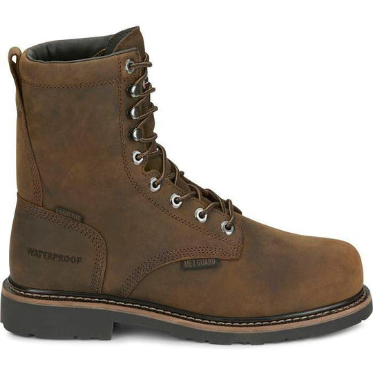Justin Men's Pulley 8" Comp Toe Waterproof Met Guard Work Boot- Brown- SE630 - Overlook Boots
