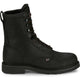 Justin Men's Truckton 8" Steel Toe Waterproof Lace Up Work Boot- Black- SE636 - Overlook Boots