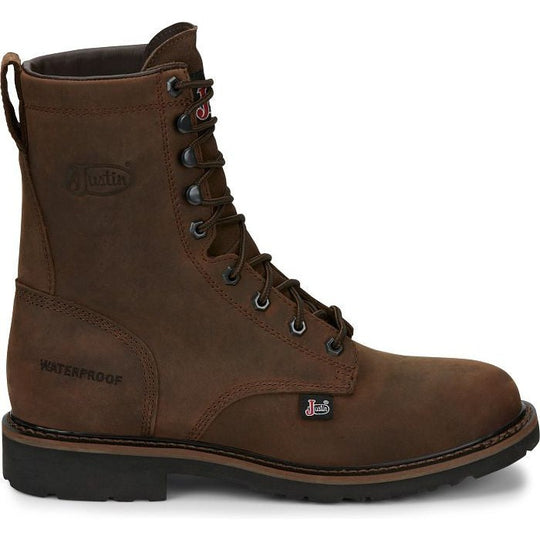 Justin Men's Drywall 8" Waterproof Work Boot -Brown- SE960 7.0 / Medium / Brown - Overlook Boots