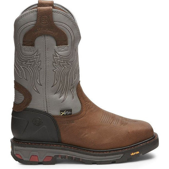 Justin Men's Tanker 11" Steel Toe Western Work Boot -Brown- WK2102 7.0 / Medium / Brown - Overlook Boots