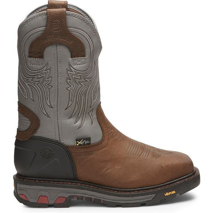 Justin Men's Tanker 11" Steel Toe Western Work Boot -Brown- WK2102 8 / Medium / Brown - Overlook Boots