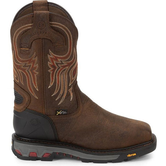 Justin Men's Driscoll 11" Steel Toe Metguard Western Work Boot -Brown- WK2112 7.0 / Medium / Brown - Overlook Boots