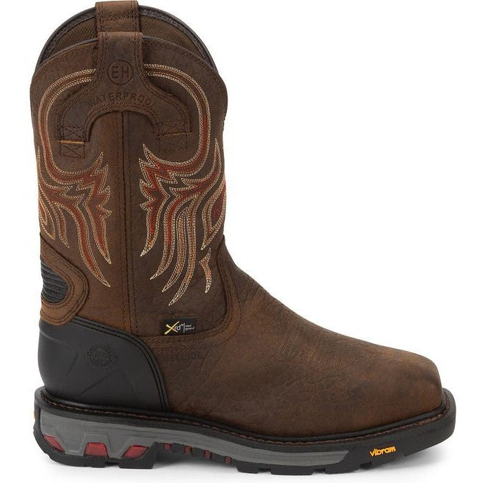 Justin Men's Driscoll 11" Steel Toe Metguard Western Work Boot -Brown- WK2112 8 / Medium / Brown - Overlook Boots
