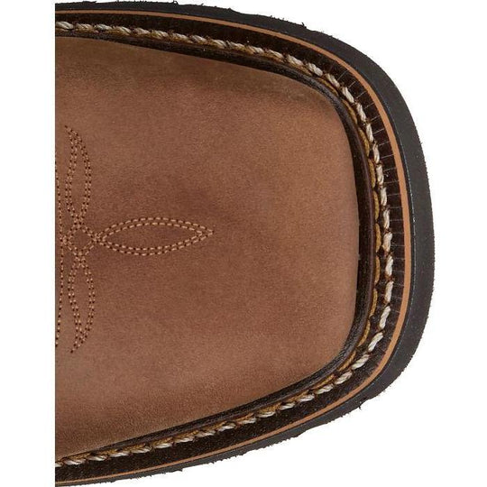 Justin Men's Ames 11" Soft Toe Waterproof Pull On Work Boot- Walnut- HL4222 - Overlook Boots