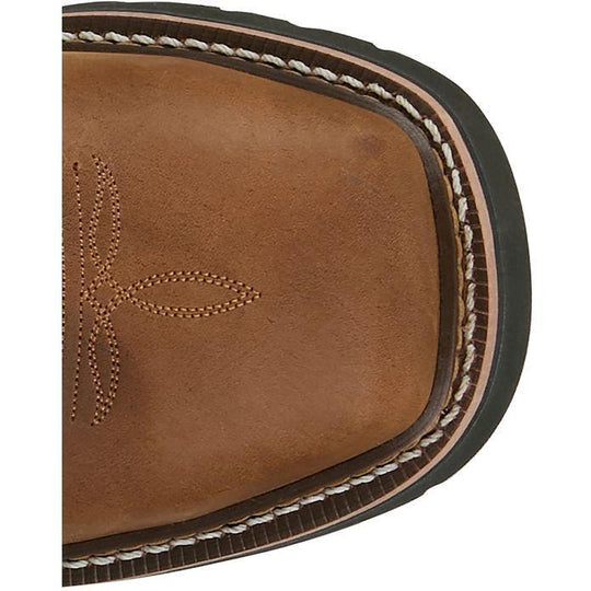 Justin Men's Ames 11" Soft Toe Waterproof Pull On Work Boot- Brown- HL4224 - Overlook Boots