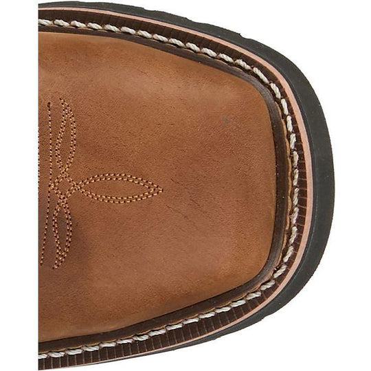 Justin Men's Ames 11" Steel Toe Waterproof Slip Resist Work Boot- Brown- HL4225 - Overlook Boots