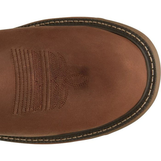 Justin Men's Rush 11" Round Toe Waterproof Western Work Boot -Brown- SE4332 - Overlook Boots