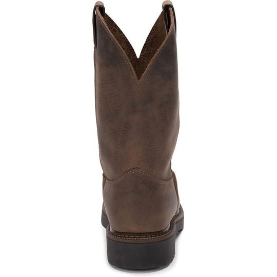 Justin Men's Balusters 11" Slip Resistant Western Work Boot -Brown- 4444  - Overlook Boots