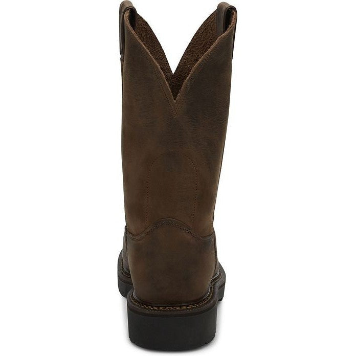 Justin Men's Balusters 11" Steel Toe Western USA Made Work Boot -Brown- 4445 - Overlook Boots