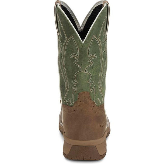 Justin Men's Nitread 11" Comp Toe Waterproof Pull On Work Boot- Brown- CR3210 - Overlook Boots