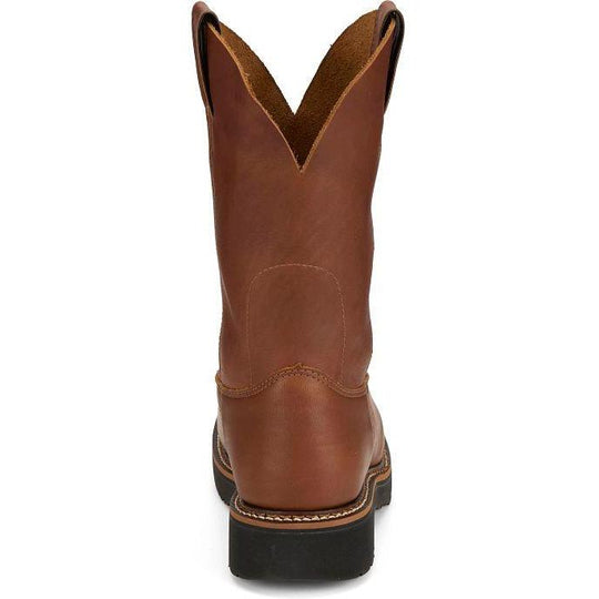 Justin Men's Lafayette 11" Soft Toe Waterproof Pull On Work Boot- Brown- HL4226 - Overlook Boots