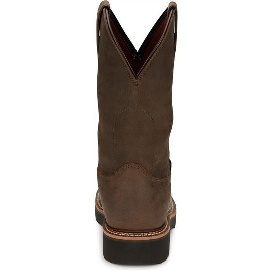 Justin Men's Carbide 11" Waterproof Steel Toe Slip Resistant Western Work Boot - Hickory Brown - OW4458 - Overlook Boots