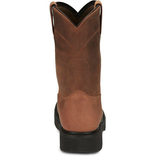 Justin Men's Round Up 10" Waterproof Western Work Boot -Brown- OW6604 - Overlook Boots