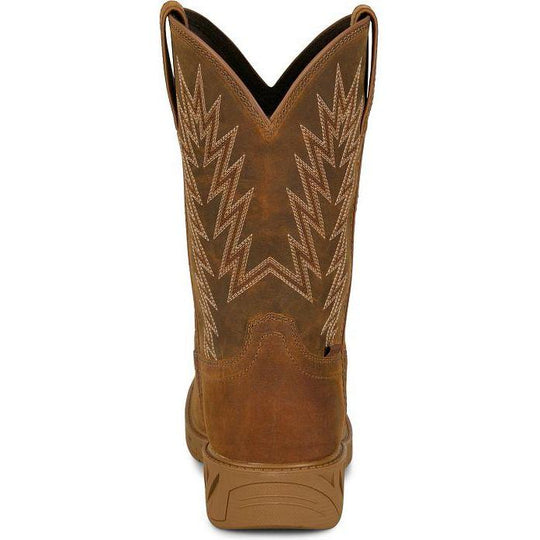 Justin Men's Blinder 11" Steel Toe WP Western Work Boot- Brown- PD4069 - Overlook Boots