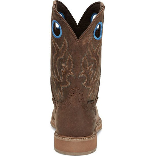 Justin Men's All Round 10" Waterproof Steel Toe Western Work Boot -Brown- SE3115 - Overlook Boots