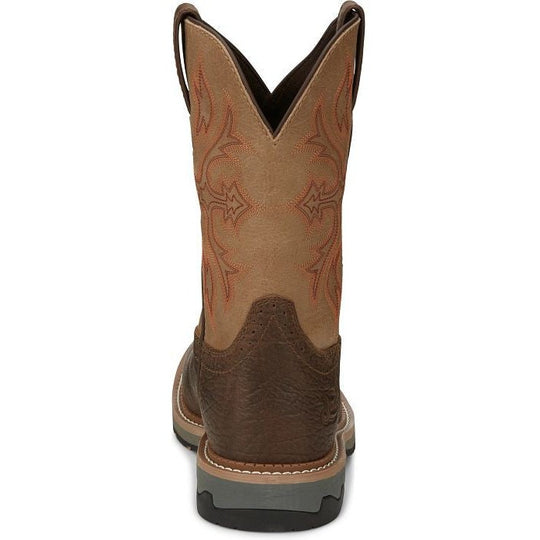 Justin Men's Bolt 11" Composite Toe Waterproof Western Work Boot -Brown- SE4103 - Overlook Boots