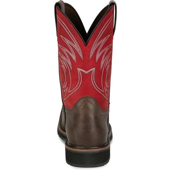 Justin Men's Apprentice 11" Steel Toe Western Work Boot- Coffee- SE4245 - Overlook Boots