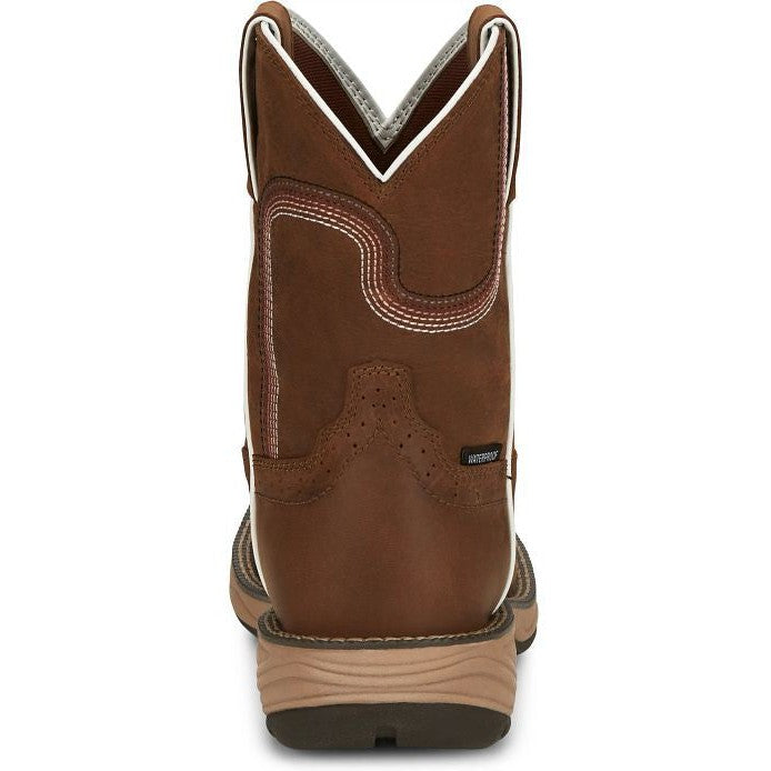 Justin Women's Rush 8" Waterproof Western Work Boot -Brown- SE4359  - Overlook Boots
