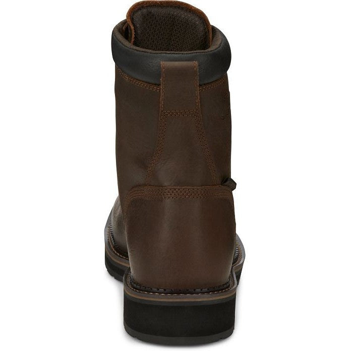 Justin Men's Driller 8" CT Waterproof Western Work Boot -Brown- SE462  - Overlook Boots