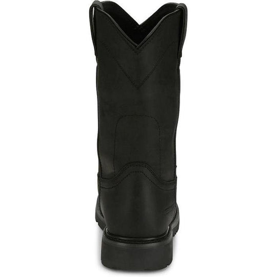 Justin Men's Dorsal 11" Round Toe Waterproof Pull On Work Boot- Black- SE4637 - Overlook Boots