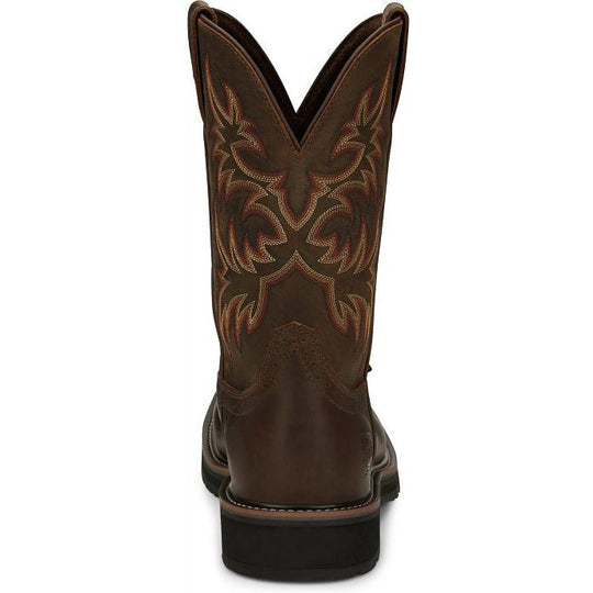 Justin Men's Driller 11" Steel Toe Western Work Boot -Brown- SE4682  - Overlook Boots