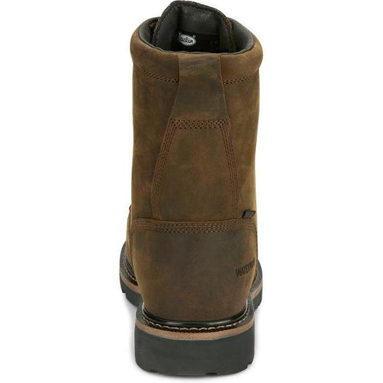 Justin Men's Pulley 8" Comp Toe Waterproof Met Guard Work Boot- Brown- SE630 - Overlook Boots
