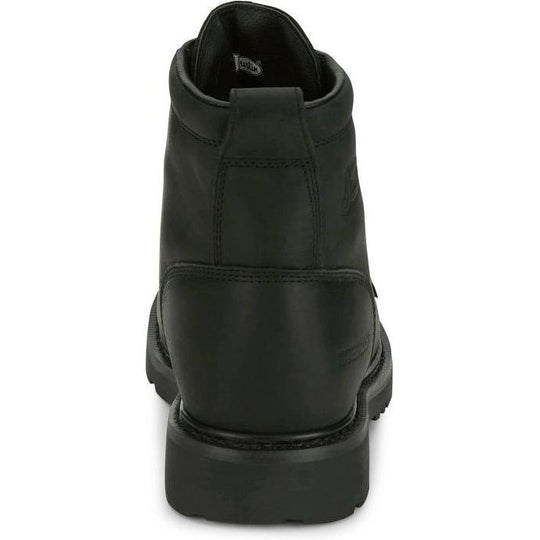 Justin Men's Dayworker 6" Steel Toe Waterproof Lace Up Work Boot- Black- SE635 - Overlook Boots