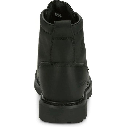 Justin Men's Dayworker 6" Waterproof Slip Resist Lace Up Work Shoe- Black- SE637 - Overlook Boots