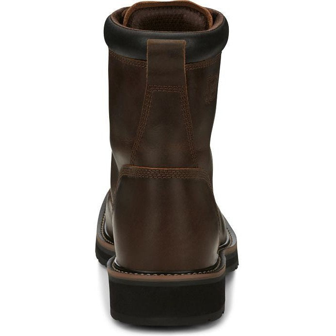 Justin Men's Pulley 8" Lace Western Work Boot -Brown- SE681  - Overlook Boots