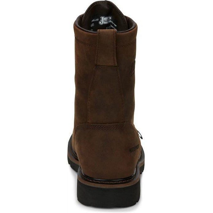 Justin Men's Drywall 8" Waterproof Western Work Boot -Brown- SE960  - Overlook Boots