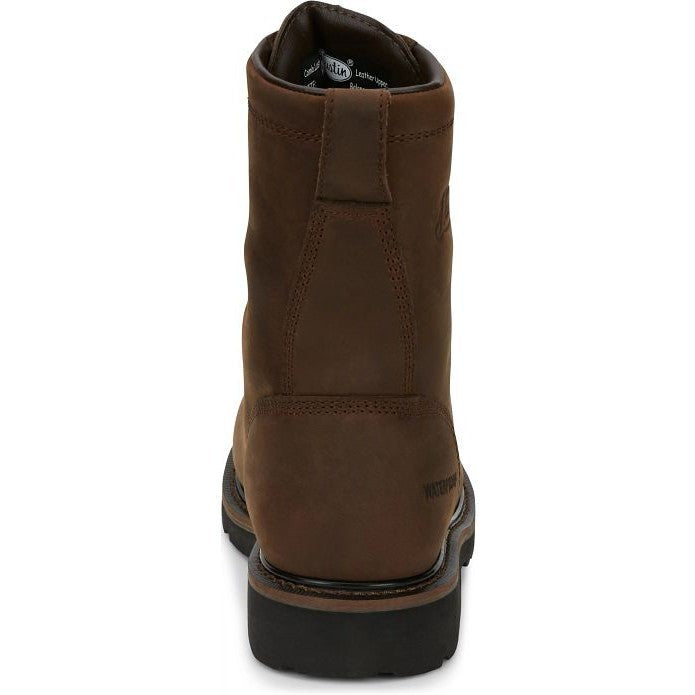 Justin Men's Drywall 8" Steel Toe WP Western Work Boot -Brown- SE961  - Overlook Boots
