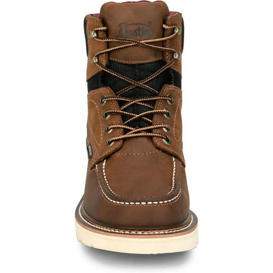 Justin Men's Bristol 6" Soft Toe Waterproof Slip Resist Work Boot- Brown- HW686 - Overlook Boots