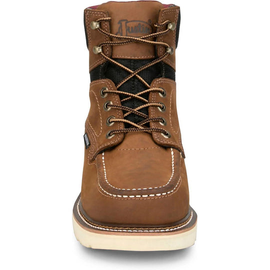 Justin Men's Bristol 6" Steel Toe Waterproof Slip Resist Work Boot- Brown- HW687 - Overlook Boots