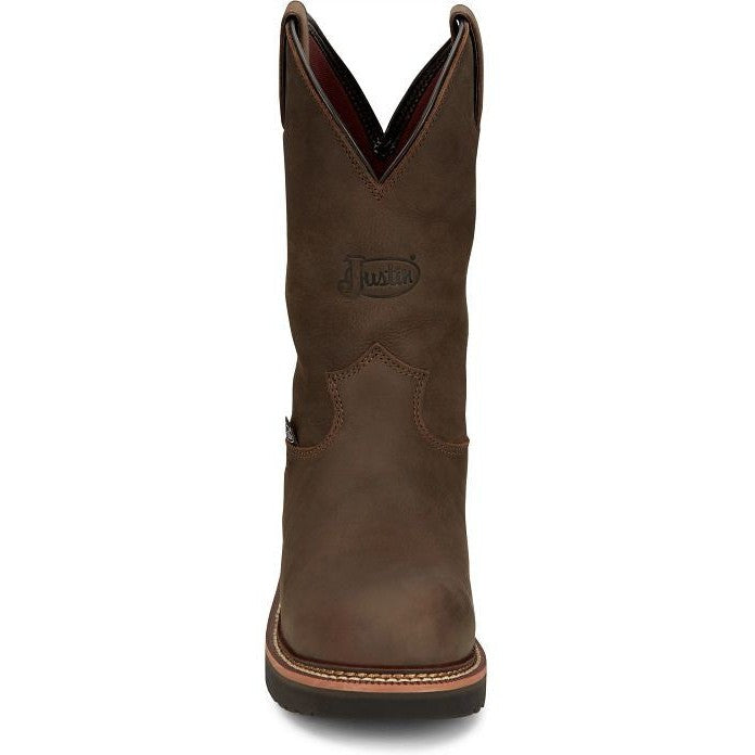 Justin Men's Carbide 11" Waterproof Steel Toe Western Work Boot -Brown- OW4458 - Overlook Boots