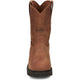 Justin Men's Round Up 10" Steel Toe Pull On Work Boot- Bark- OW4764 - Overlook Boots