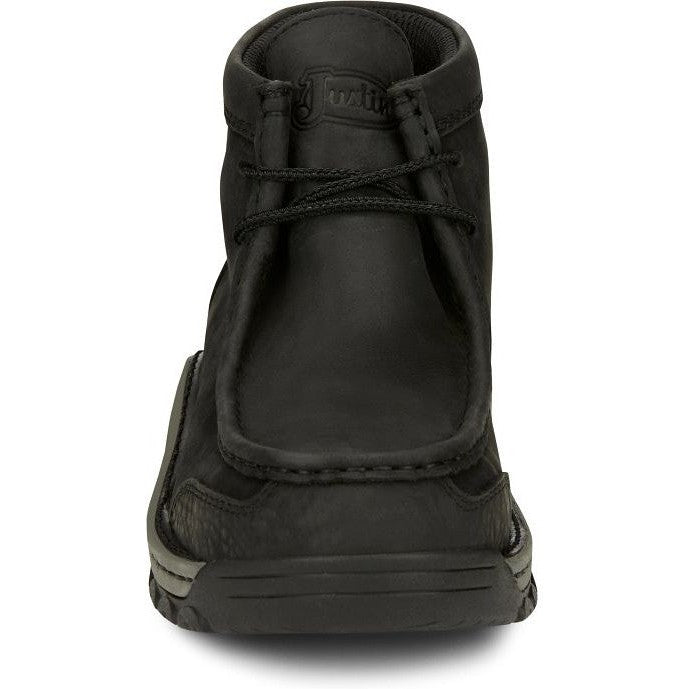 Justin Men's Crafton 4" Alloy Moc Toe Western Work Boot -Black- SE250  - Overlook Boots