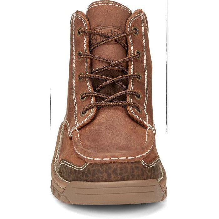 Justin Men's Corbett 5" Moc Toe Waterproof Work Boot -Brown- SE252 - Overlook Boots