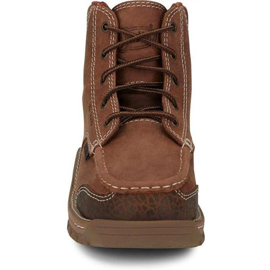 Justin Men's Corbett 5" Alloy Toe Waterproof Met Guard Work Shoe- Brown- SE255 - Overlook Boots