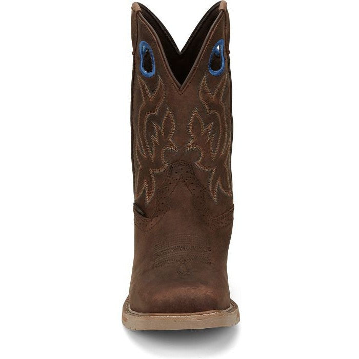 Justin Men's All Round 11" Waterproof Western Work Boot -Brown- SE3114 - Overlook Boots