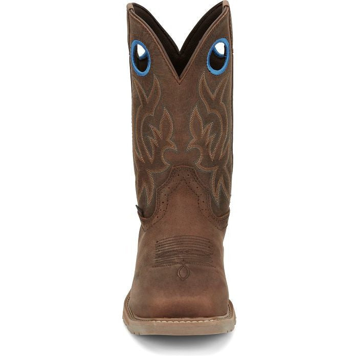 Justin Men's All Round 10" Waterproof Steel Toe Western Work Boot -Brown- SE3115 - Overlook Boots