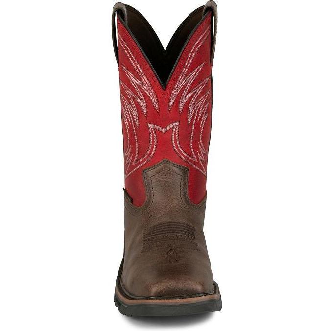 Justin Men's Apprentice 11" Steel Toe Western Work Boot- Coffee- SE4245 - Overlook Boots