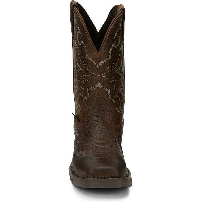 Justin Men's Amarillo 11" Steel Toe Western Work Boot -Brown- SE4313  - Overlook Boots
