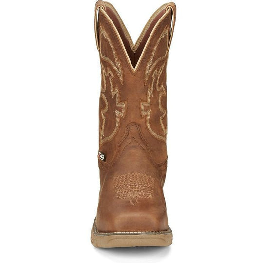 Justin Men's Rush 11" Steel Toe Waterproof Western Work Boot -Tan- SE4340 - Overlook Boots