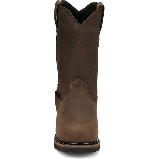 Justin Men's Pulley 10" Waterproof Composite Toe Met Guard Western Work Boot -Brown- SE4630 - Overlook Boots