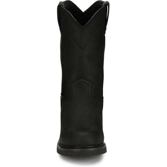 Justin Men's Dorsal 11" Steel Toe Waterproof Pull On Work Boot- Black- SE4635 - Overlook Boots