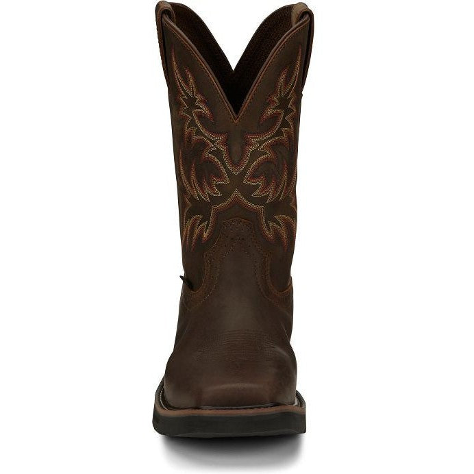 Justin Men's Driller 11" Steel Toe Western Work Boot -Brown- SE4682  - Overlook Boots
